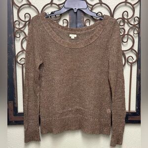 Aerie brown crewneck knit sweater